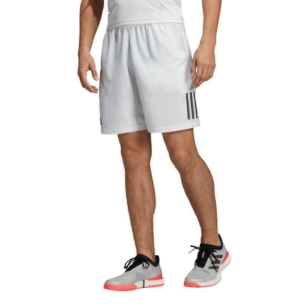 Very light grey Adidas Men’s Club 3 striped tennis short (3 available)